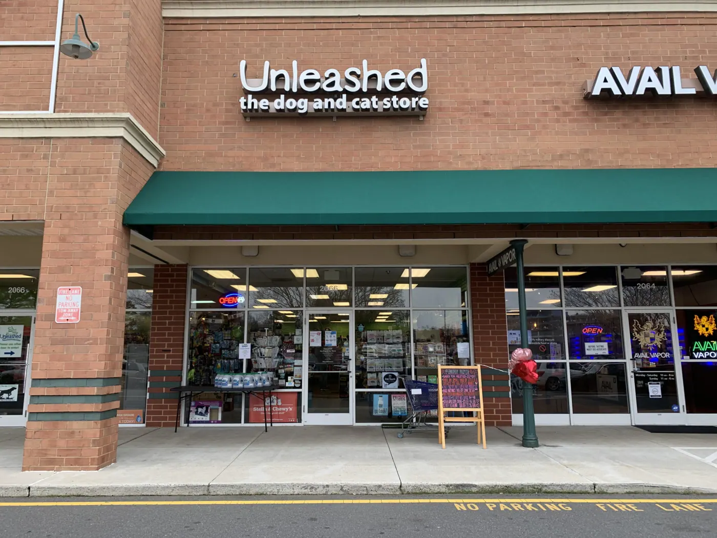 Storefront of Unleashed pet store